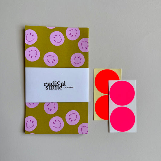 Goodie Bag Set Smiley - oliv, 2 Größen