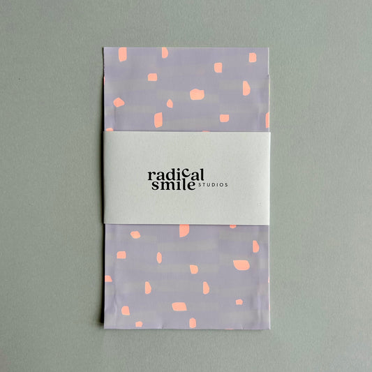 Flatbags - unregelmäßige Punkte, flieder/neon orange