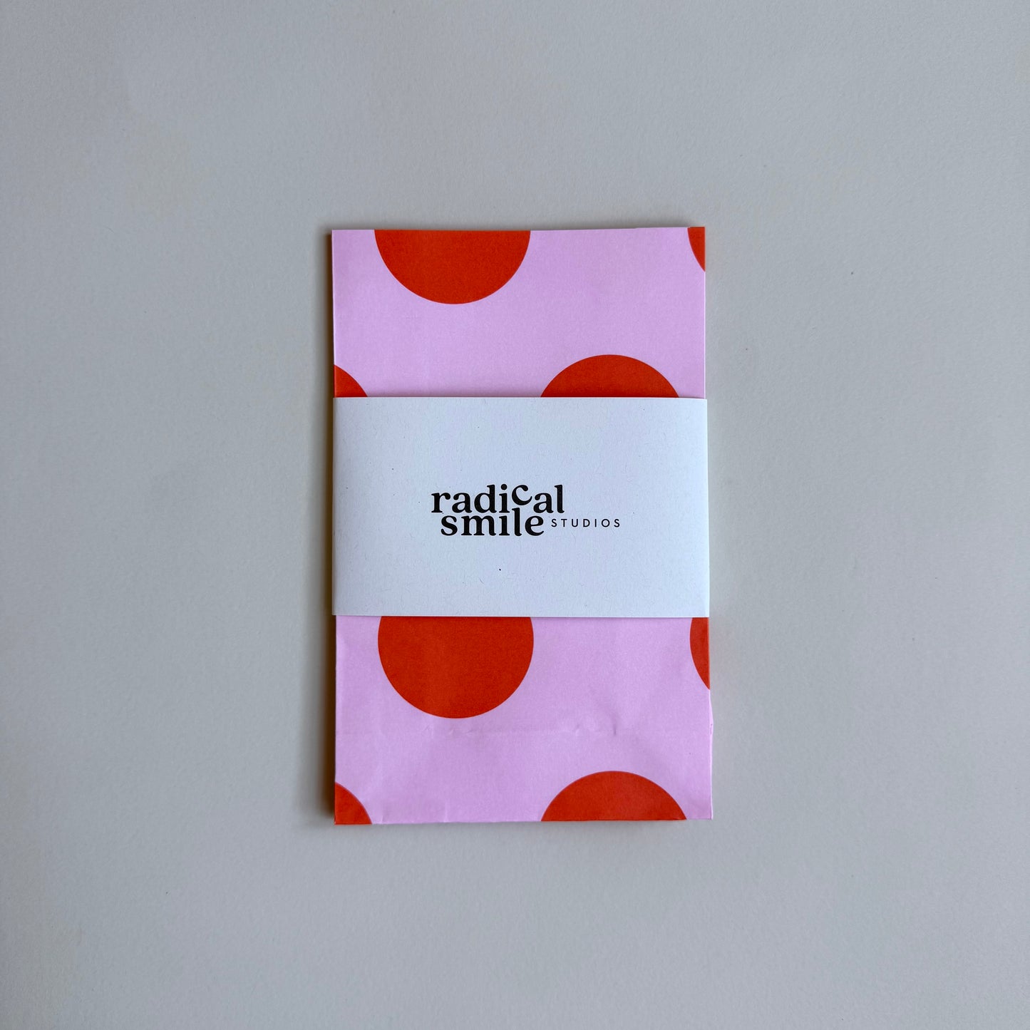 Blockbottombag - große Punkte, rosa/orange