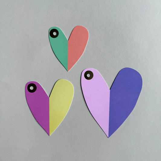 Geschenkanhänger - Set, Herzen pastell
