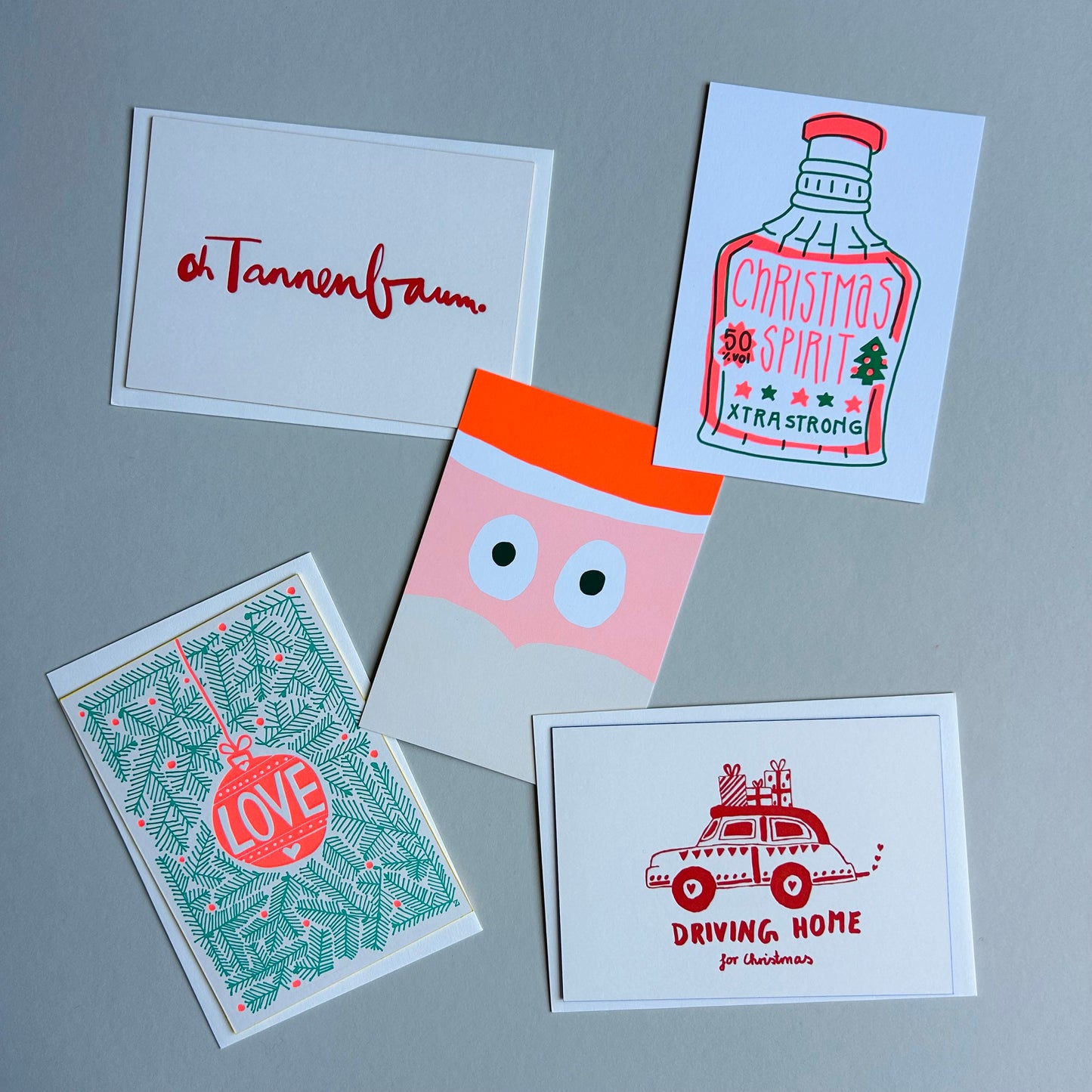 Postkarten - Letterpresse Weihnachten, diverse Motive