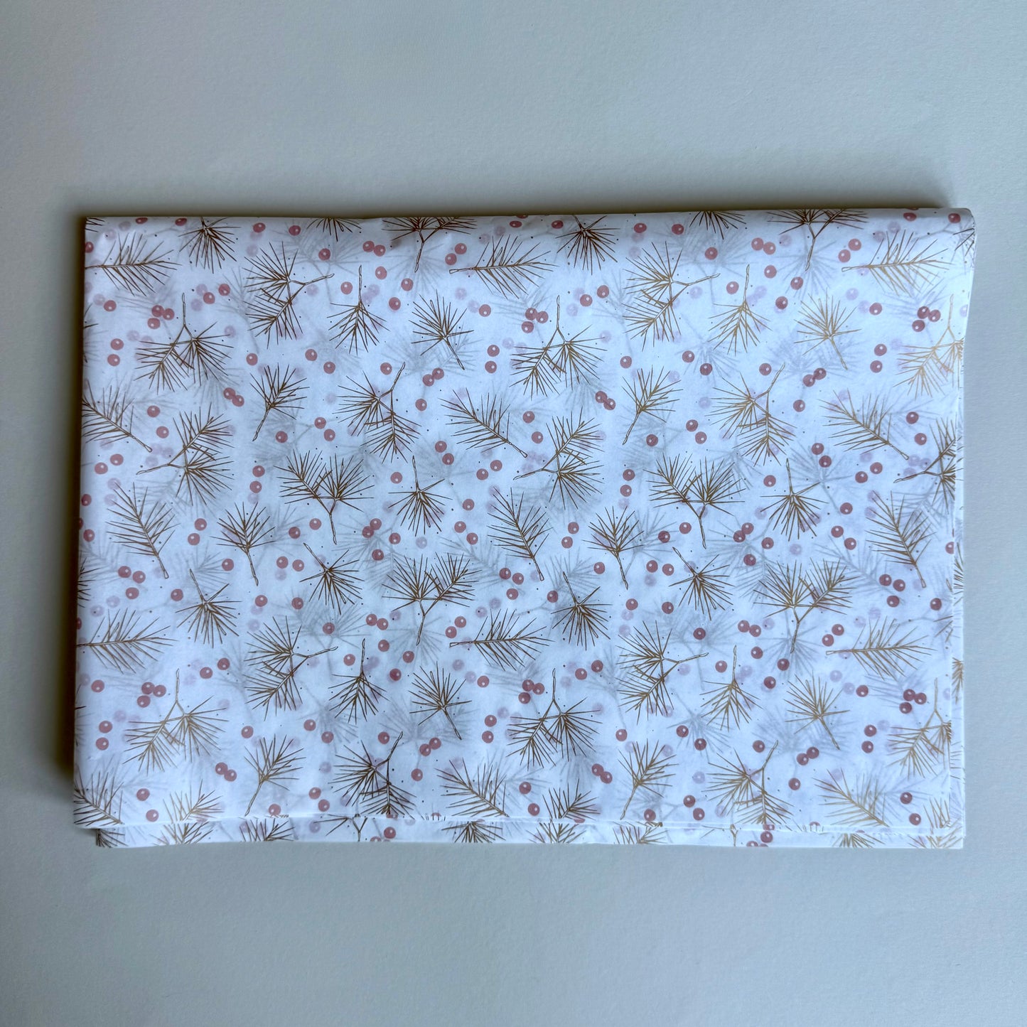 Seidenpapier - Zweige & Beeren, weiß/rosé