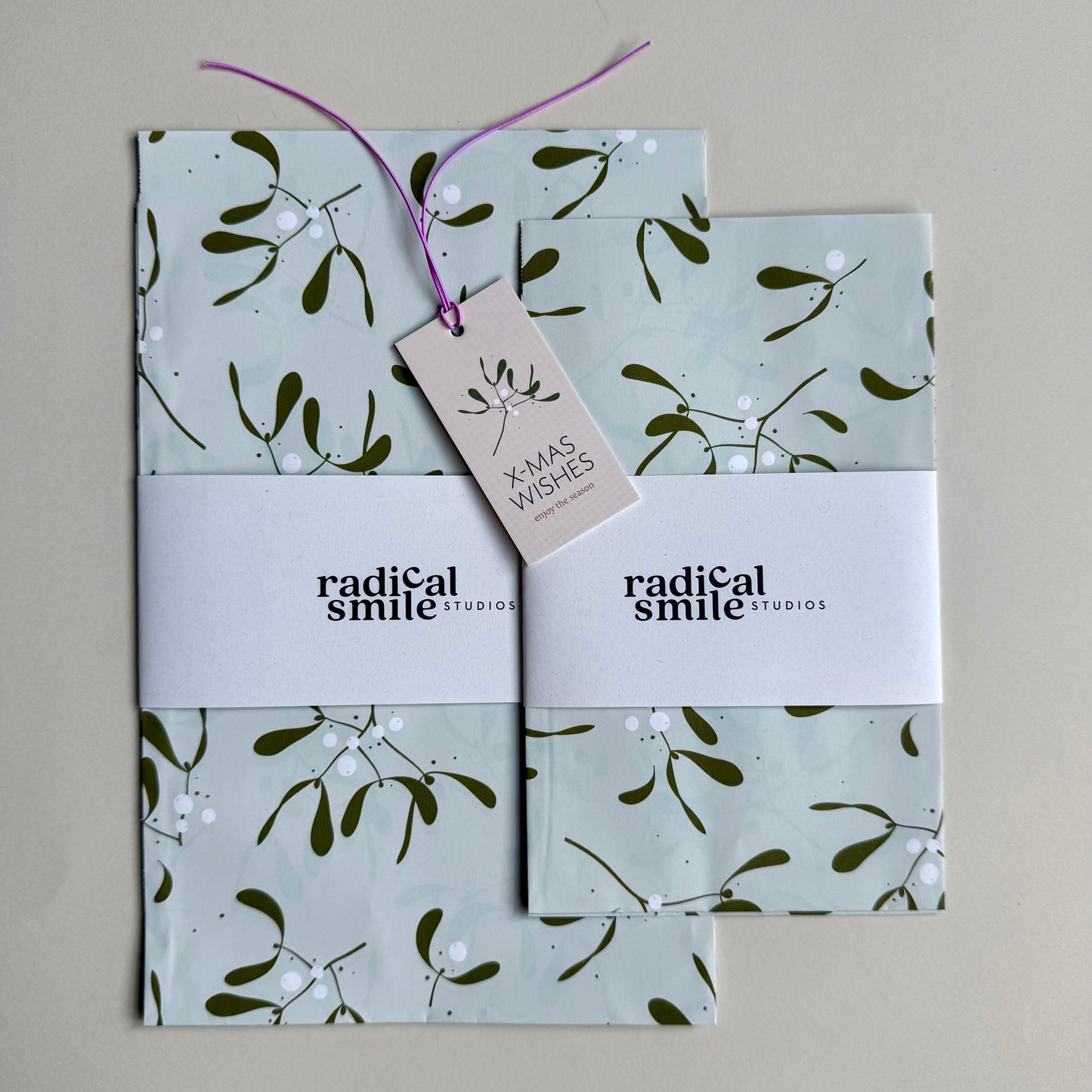 Flatbag - Mistelzweige mint - 2 Größen