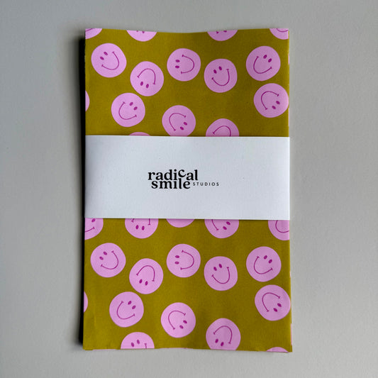 Flatbags - Smileys oliv / pink, diverse Größen