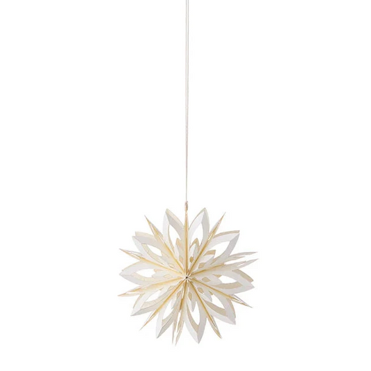 Papierstern - creme/glitter