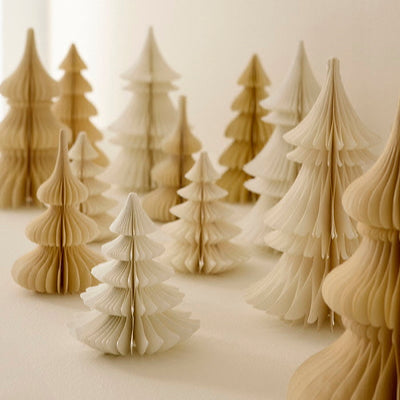Weihnachtsbaum - Wabenpapier, creme