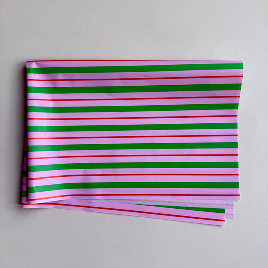 Seidenpapier - Streifen, pink/ grün / rot