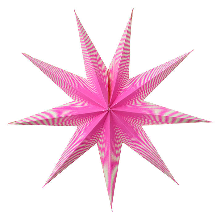 Papierstern - pink/weiß