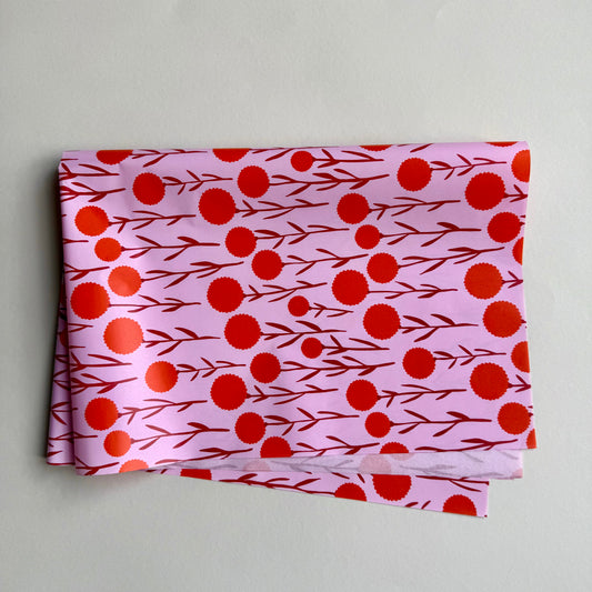 Seidenpapier - Flowers, rot / rosa