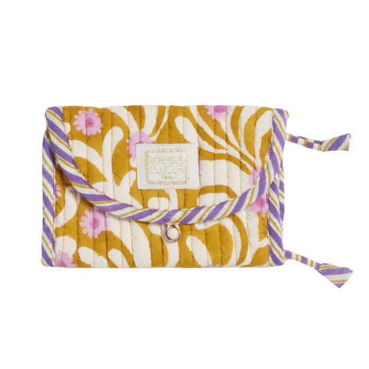 Portemonnaie - Florales Musater, ocker