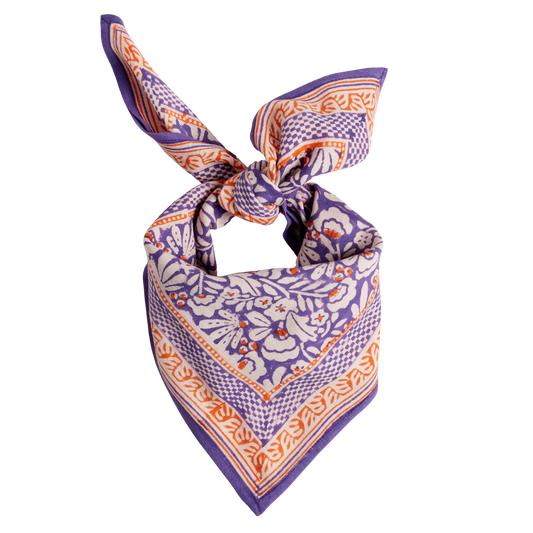 Tuch - Blumenmuster, Lila