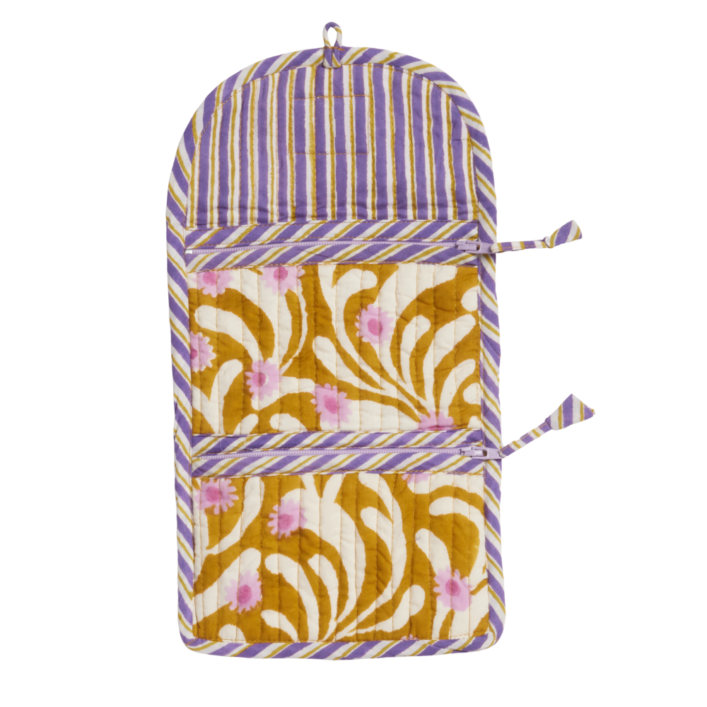 Portemonnaie - Florales Musater, ocker