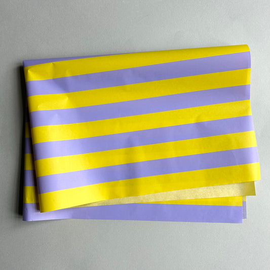 Seidenpapier - Blockstreifen, flieder/gelb