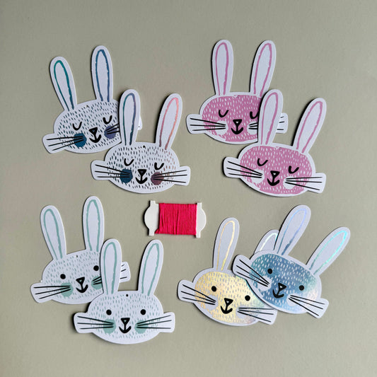 Geschenkanhänger Set - Hasengesichter, 8 Stk.